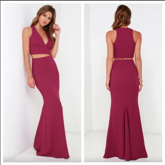 Lulus Dresses & Skirts - Lulu’s 2-piece Dress set Maxi Skirt Wine Burgundy